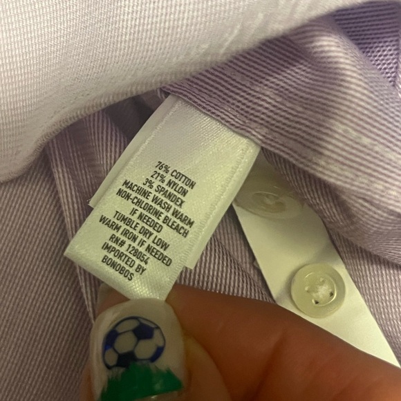 Bonobos Weekday Warrior Dress Shirt‎ Lavender Micro Houndstooth Men’s Size 16/34 - Picture 8 of 8
